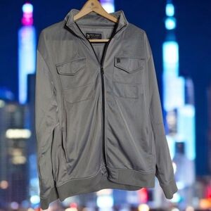 Marc Ecko Deadly Threads Gray Men's Jacket With Hidden Hood Sz XL